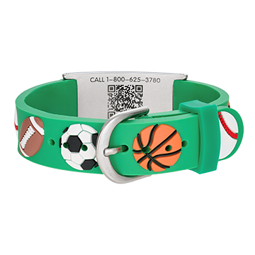 QR Code Child Titanium Medical ID Bracelet Green, Green, large image number 2